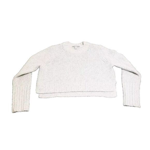 Allsaints Cropped Sweater Women's Small Oversized Off White Tinsel Wool Alpaca - Picture 1 of 5
